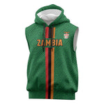 Custom Zambia Football Sleeveless Hoodie Go Chipolopolo - African Pride