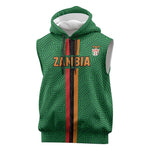Custom Zambia Football Sleeveless Zip Hoodie Go Chipolopolo - African Pride