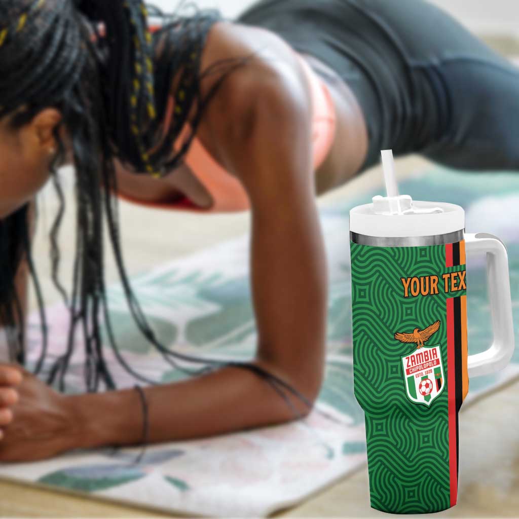 Custom Zambia Football Tumbler With Handle Go Chipolopolo