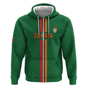 Custom Zambia Football Zip Hoodie Go Chipolopolo