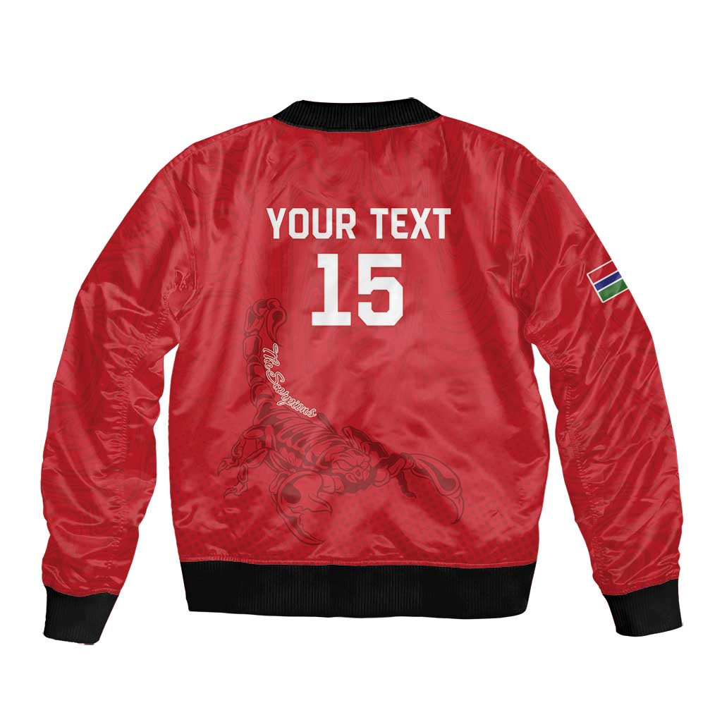 Custom Gambia Football Bomber Jacket Scorpions Never Die
