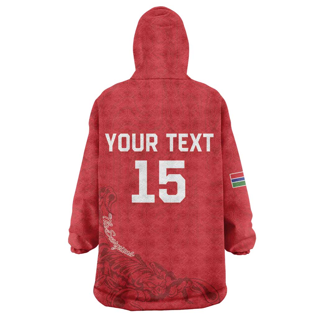 Custom Gambia Football Kid Wearable Blanket Hoodie Scorpions Never Die
