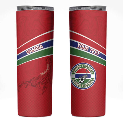 Custom Gambia Football Skinny Tumbler Scorpions Never Die