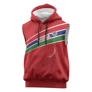 Custom Gambia Football Sleeveless Hoodie Scorpions Never Die - African Pride