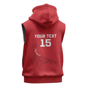 Custom Gambia Football Sleeveless Hoodie Scorpions Never Die - African Pride