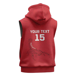 Custom Gambia Football Sleeveless Zip Hoodie Scorpions Never Die - African Pride