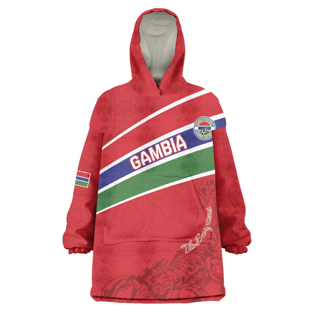 Custom Gambia Football Wearable Blanket Hoodie Scorpions Never Die