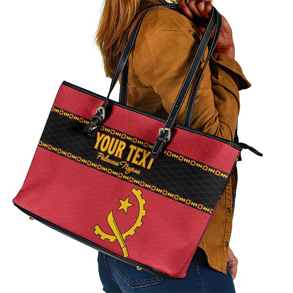 Custom Angola Football Leather Tote Bag Viva Palancas Negras