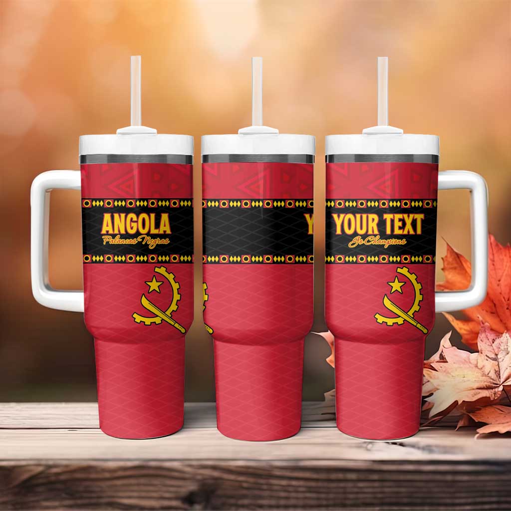 Custom Angola Football Tumbler With Handle Viva Palancas Negras