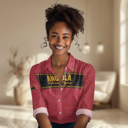 Custom Angola Football Women Casual Shirt Viva Palancas Negras