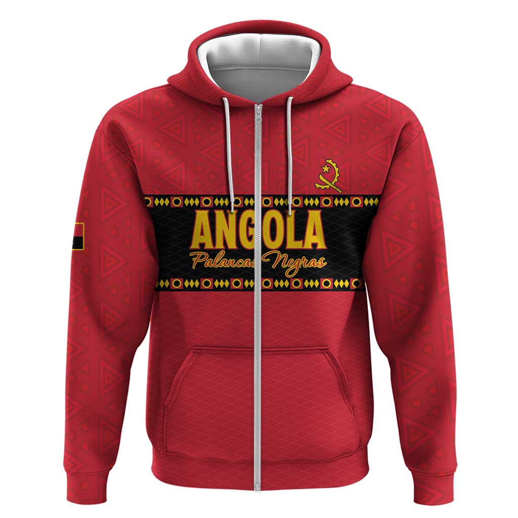 Custom Angola Football Zip Hoodie Viva Palancas Negras