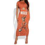 Custom Niger Football Short Sleeve Bodycon Dress Allez Menas LT15