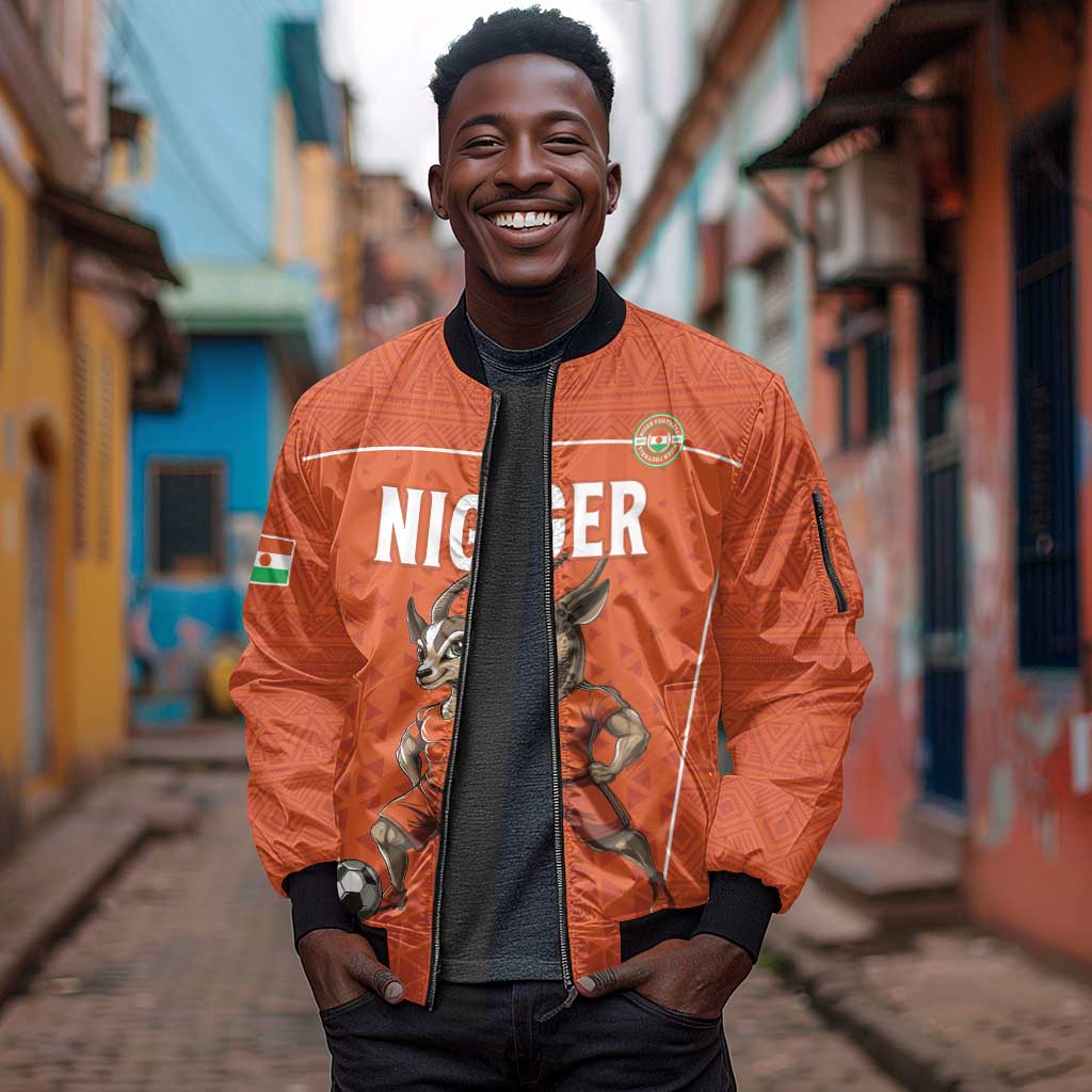 Custom Niger Football Sleeve Zip Bomber Jacket Allez Menas