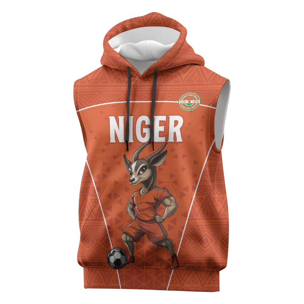 Custom Niger Football Sleeveless Hoodie Allez Menas - African Pride