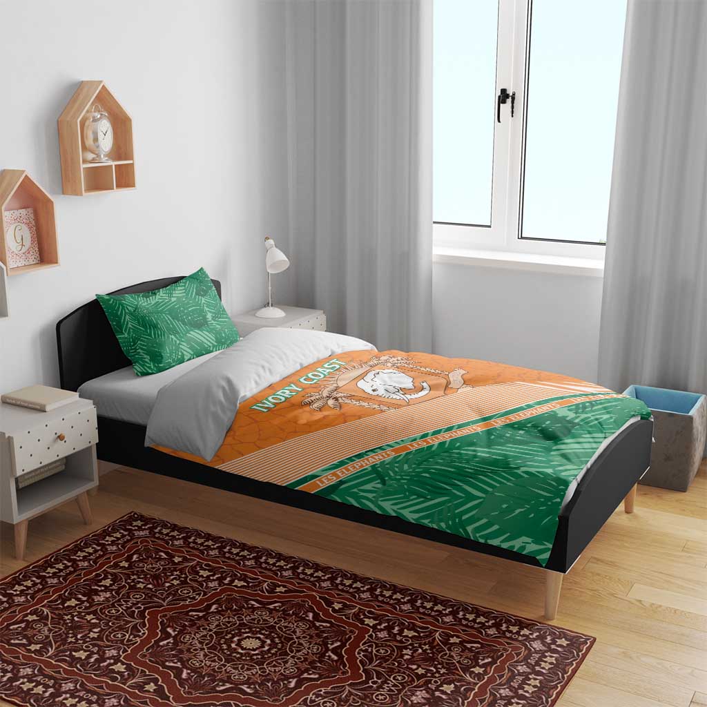 Ivory Coast Rugby Custom Bedding Set Allez Les Elephants