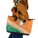 Ivory Coast Rugby Custom Leather Tote Bag Allez Les Elephants