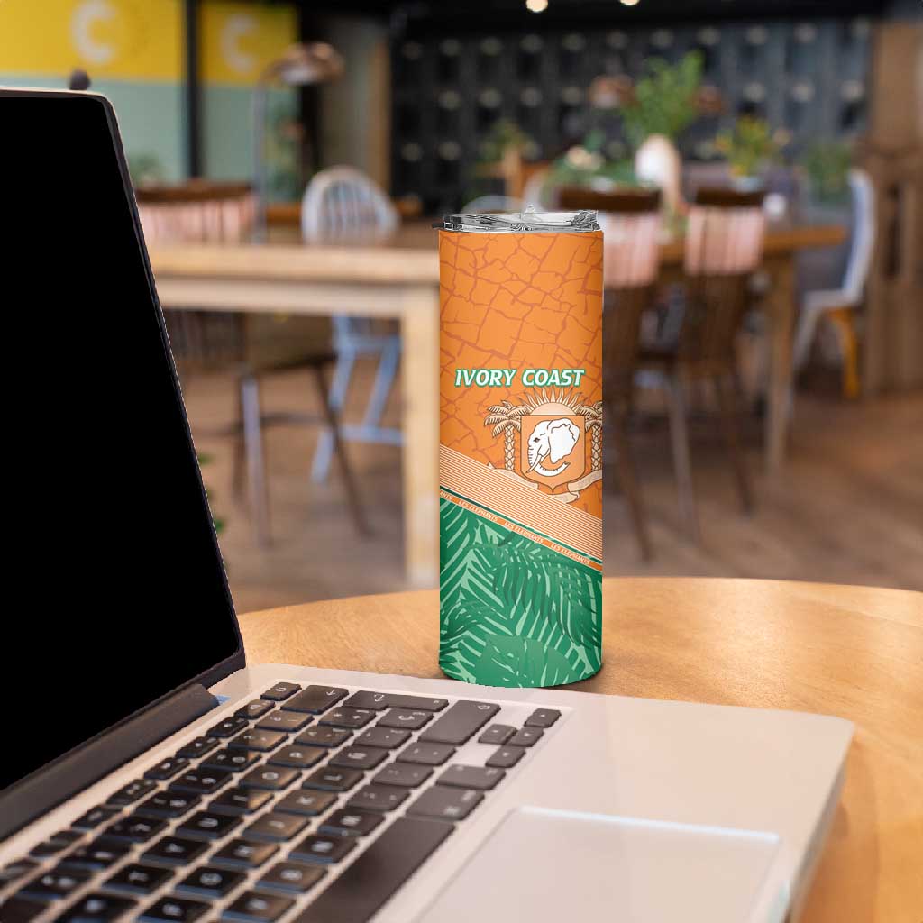 Ivory Coast Rugby Custom Skinny Tumbler Allez Les Elephants