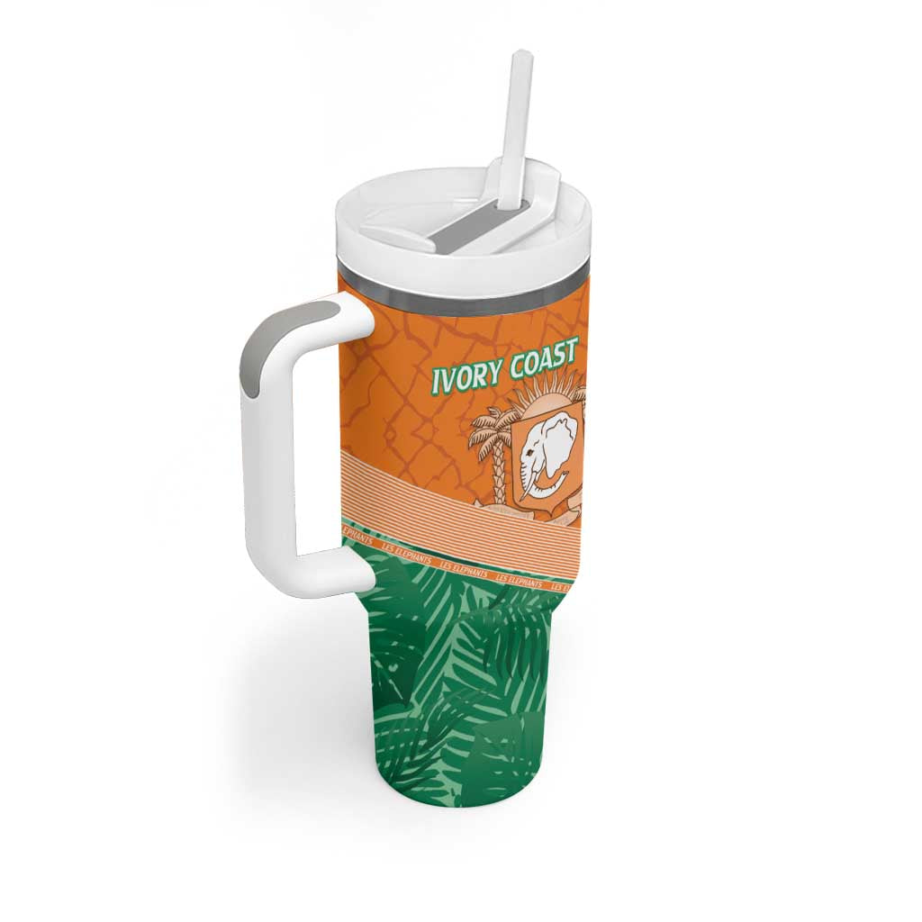 Ivory Coast Rugby Custom Tumbler With Handle Allez Les Elephants