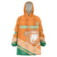 Ivory Coast Rugby Custom Wearable Blanket Hoodie Allez Les Elephants