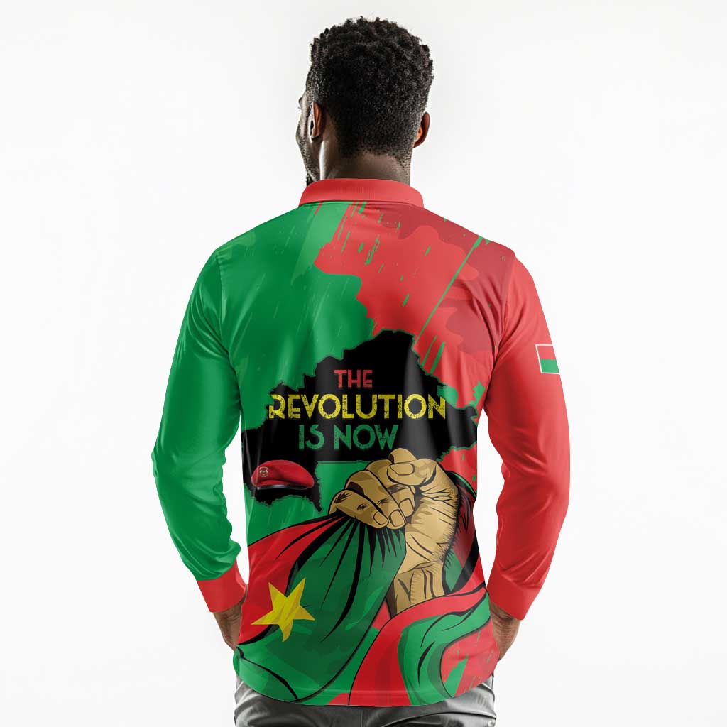 Burkina Faso I Stand With Traore Long Sleeve Polo Shirt