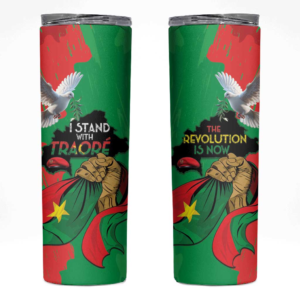 Burkina Faso I Stand With Traore Skinny Tumbler