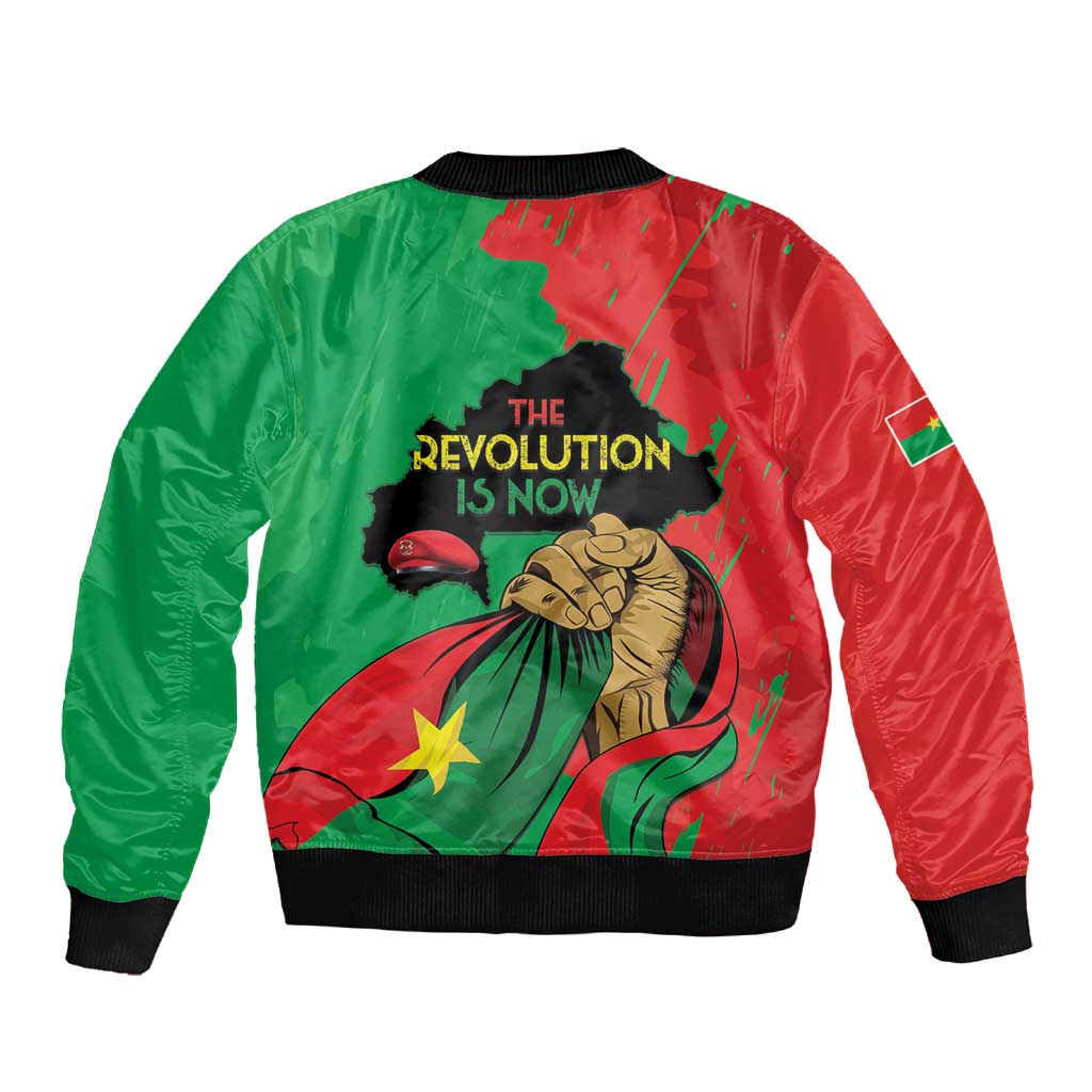 Burkina Faso I Stand With Traore Sleeve Zip Bomber Jacket