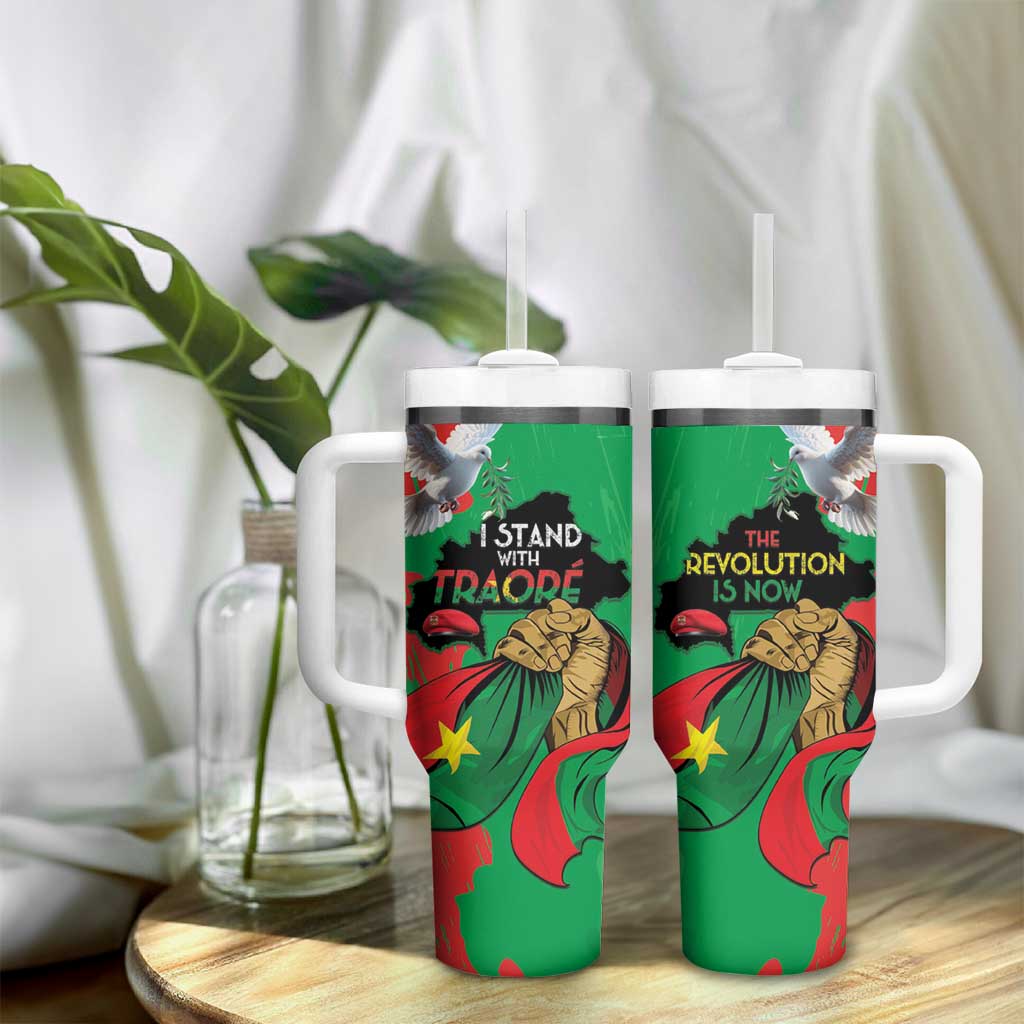 Burkina Faso I Stand With Traore Tumbler With Handle