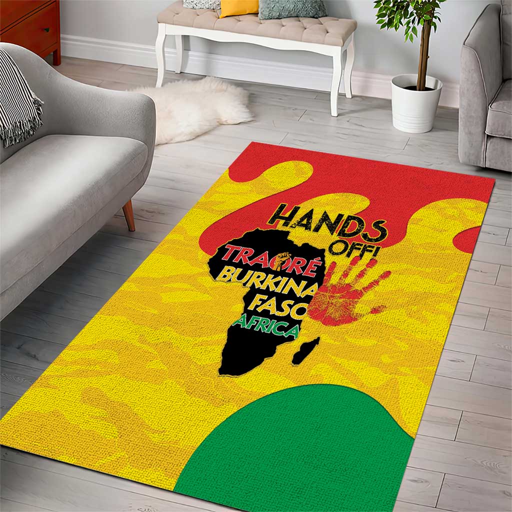 Hands Off Traore Burkina Faso Africa Area Rug Military Pattern