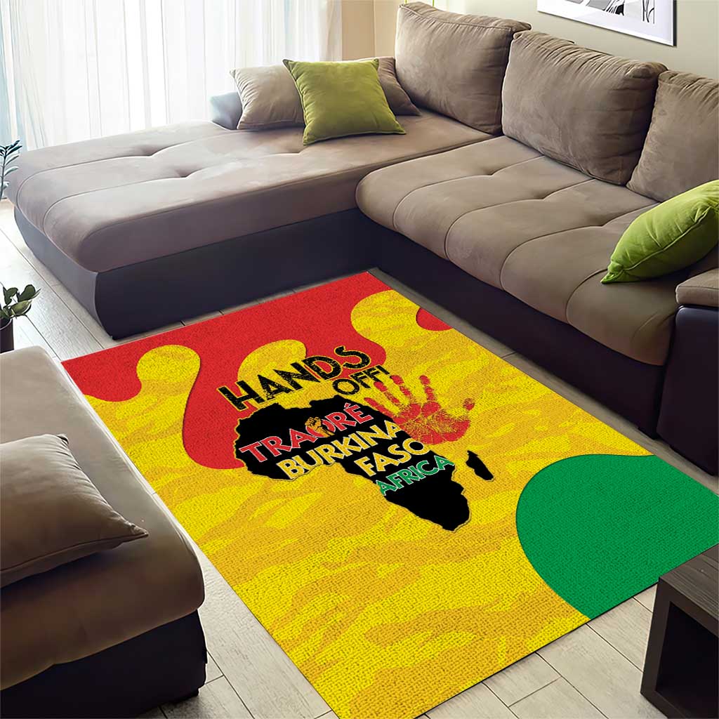 Hands Off Traore Burkina Faso Africa Area Rug Military Pattern