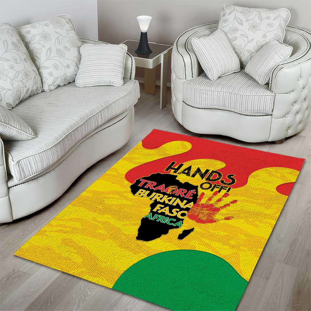 Hands Off Traore Burkina Faso Africa Area Rug Military Pattern