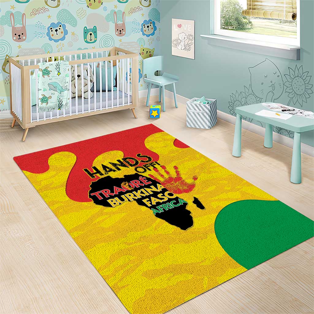 Hands Off Traore Burkina Faso Africa Area Rug Military Pattern