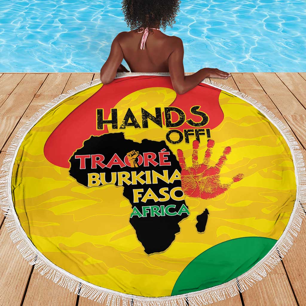 Hands Off Traore Burkina Faso Africa Beach Blanket Military Pattern