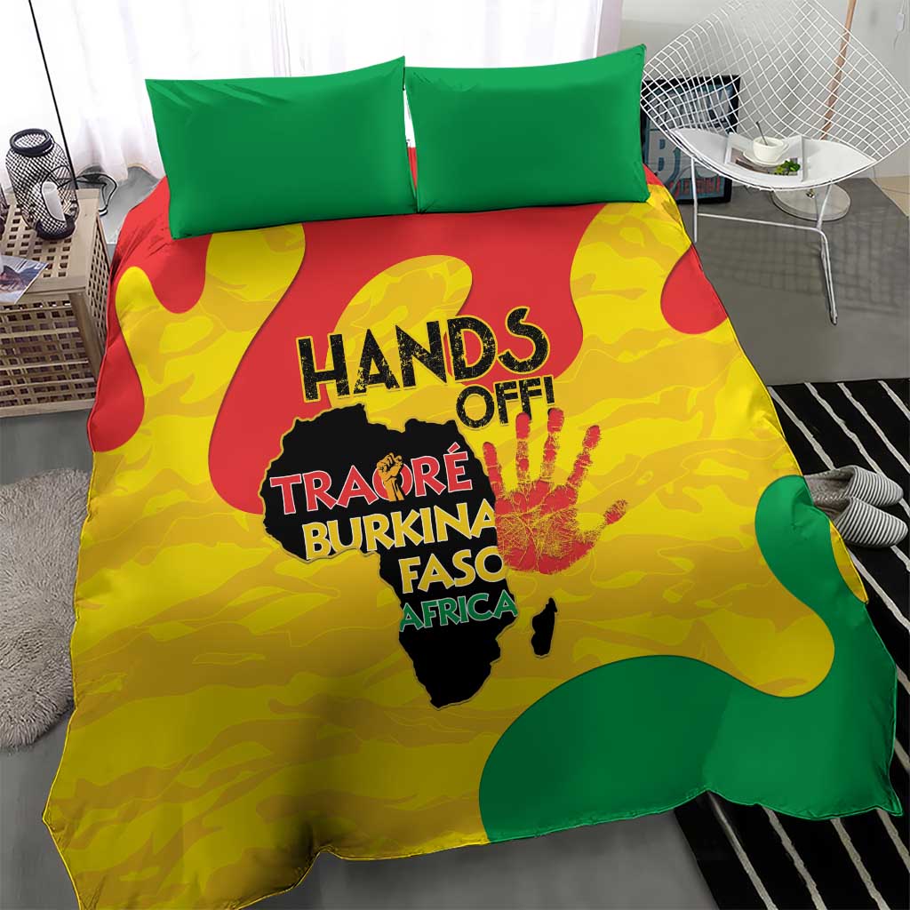Hands Off Traore Burkina Faso Africa Bedding Set Military Pattern