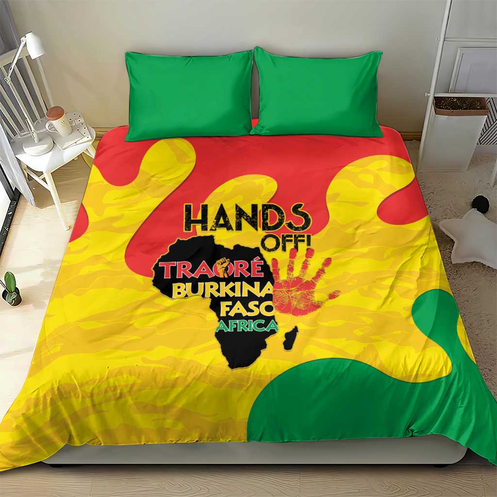 Hands Off Traore Burkina Faso Africa Bedding Set Military Pattern