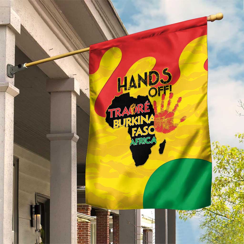 Hands Off Traore Burkina Faso Africa Garden Flag Military Pattern