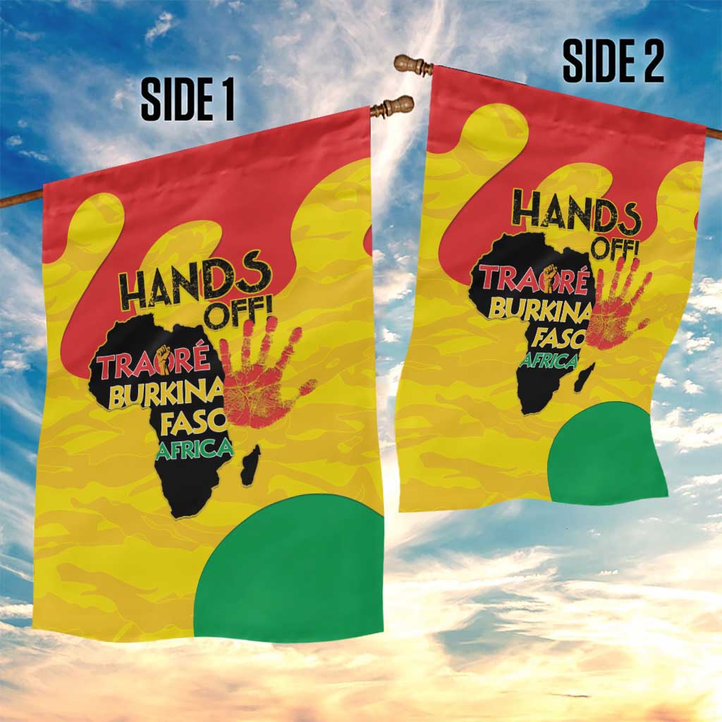 Hands Off Traore Burkina Faso Africa Garden Flag Military Pattern