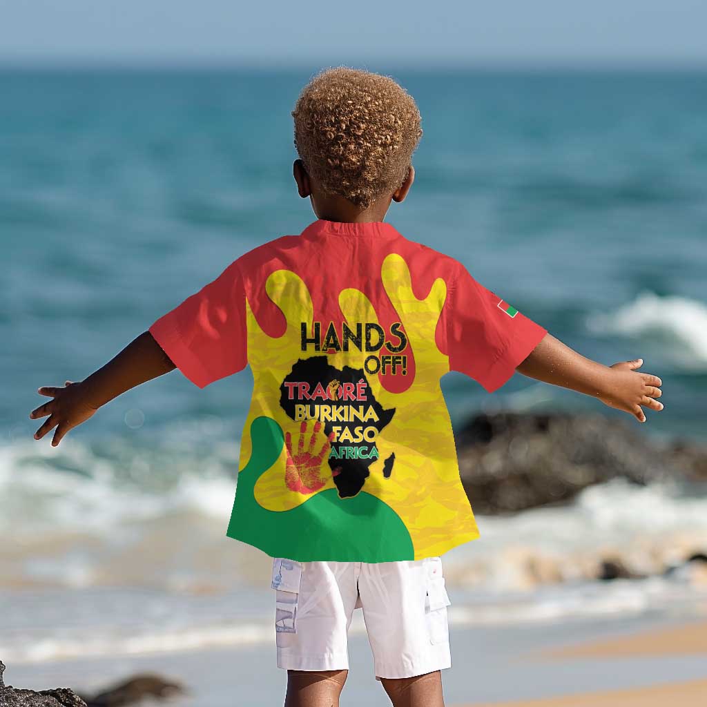 Hands Off Traore Burkina Faso Africa Kid Hawaiian Shirt Military Pattern