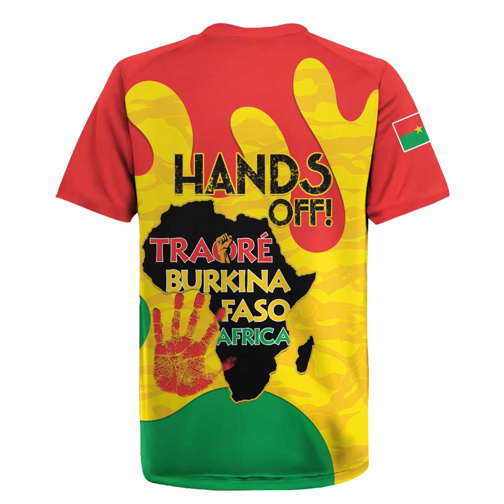 Hands Off Traore Burkina Faso Africa Rugby Jersey Military Pattern