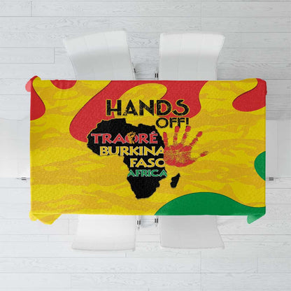 Hands Off Traore Burkina Faso Africa Tablecloth Military Pattern