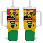 Hands Off Traore Burkina Faso Africa Tumbler With Handle Military Pattern