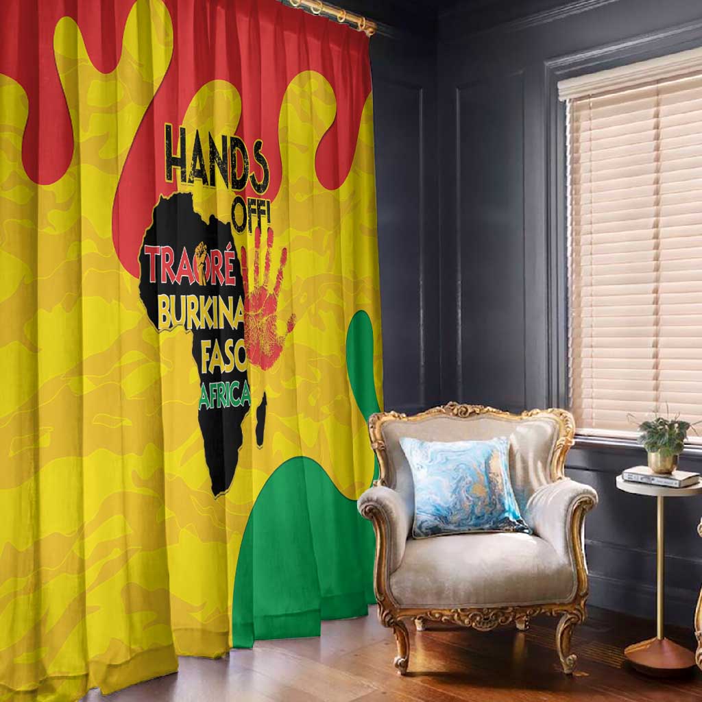 Hands Off Traore Burkina Faso Africa Window Curtain Military Pattern
