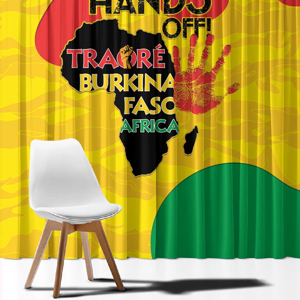 Hands Off Traore Burkina Faso Africa Window Curtain Military Pattern