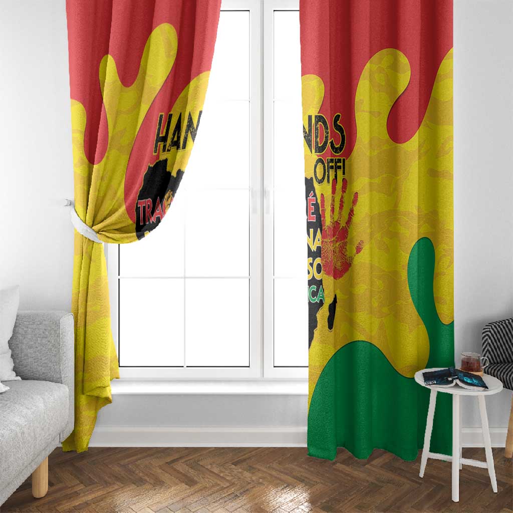 Hands Off Traore Burkina Faso Africa Window Curtain Military Pattern