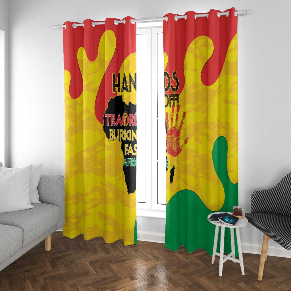 Hands Off Traore Burkina Faso Africa Window Curtain Military Pattern