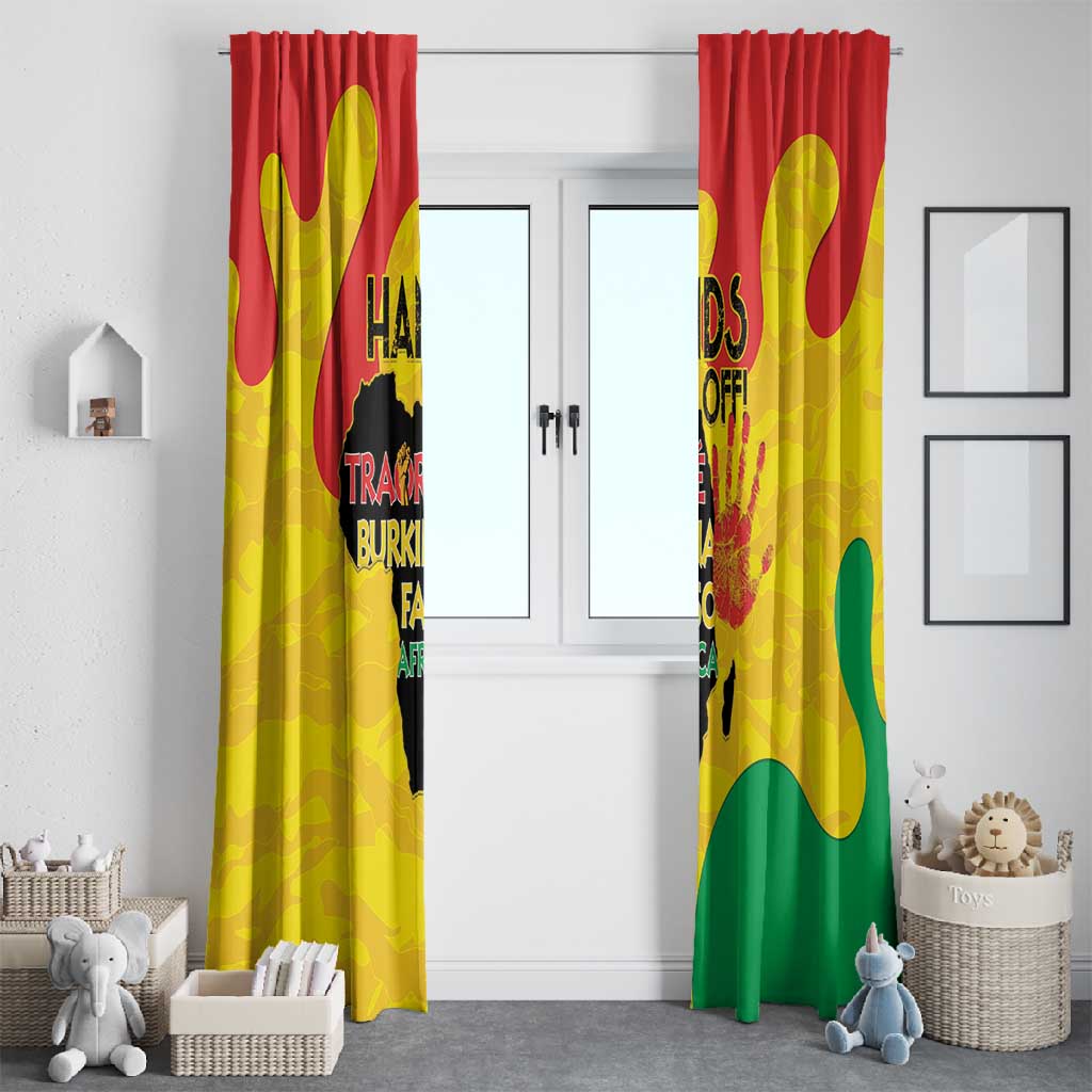 Hands Off Traore Burkina Faso Africa Window Curtain Military Pattern