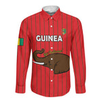 Guinea Football Custom Long Sleeve Button Shirt Allez Syli National - African Pride