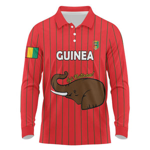 Guinea Football Custom Long Sleeve Polo Shirt Allez Syli National - African Pride