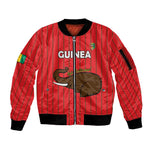 Guinea Football Custom Sleeve Zip Bomber Jacket Allez Syli National - African Pride