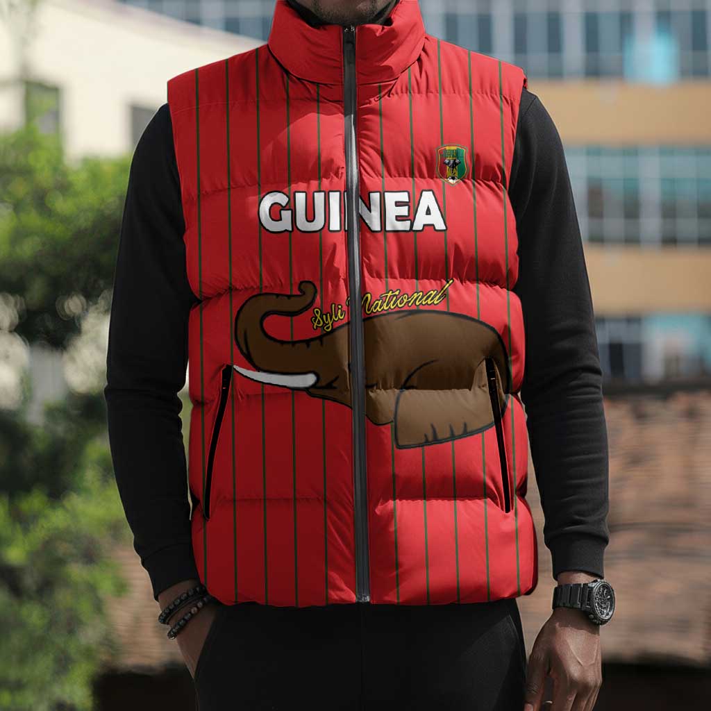 Custom Guinea Football Sleeveless Puffer Jacket Allez Syli National