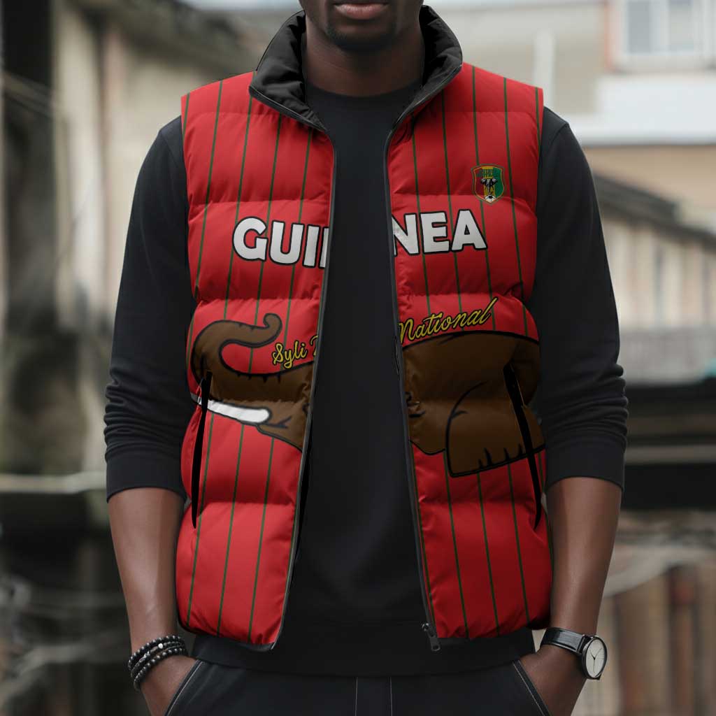Custom Guinea Football Sleeveless Puffer Jacket Allez Syli National